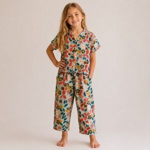 Alice + Ames Girls Size 8 Floral Gauze Cotton Matching Set Top Pants Boutique